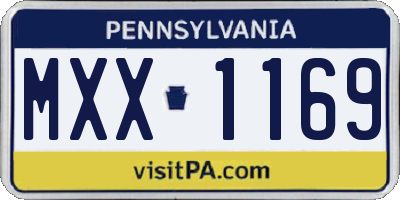 PA license plate MXX1169