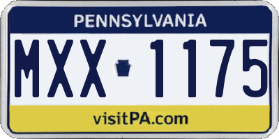 PA license plate MXX1175