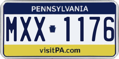 PA license plate MXX1176