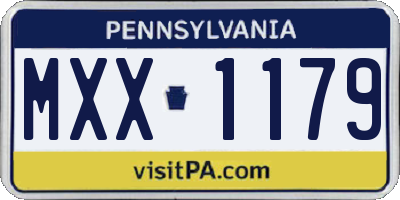 PA license plate MXX1179