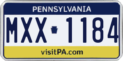 PA license plate MXX1184