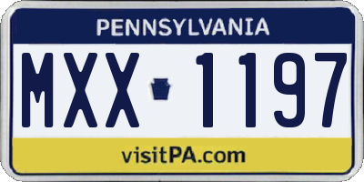 PA license plate MXX1197