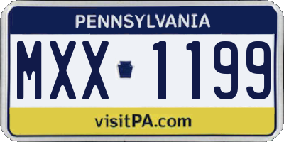 PA license plate MXX1199
