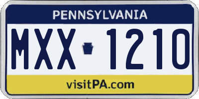 PA license plate MXX1210