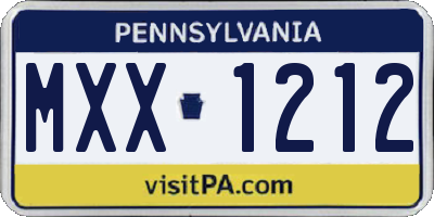 PA license plate MXX1212