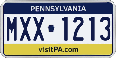 PA license plate MXX1213
