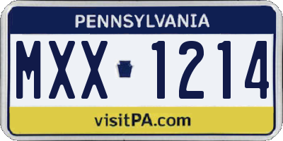 PA license plate MXX1214