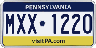 PA license plate MXX1220