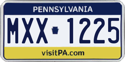 PA license plate MXX1225