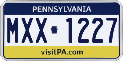 PA license plate MXX1227