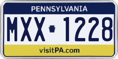 PA license plate MXX1228