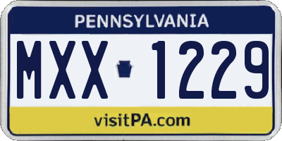PA license plate MXX1229