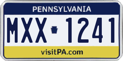 PA license plate MXX1241