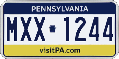 PA license plate MXX1244