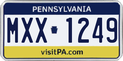 PA license plate MXX1249
