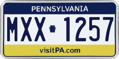 PA license plate MXX1257