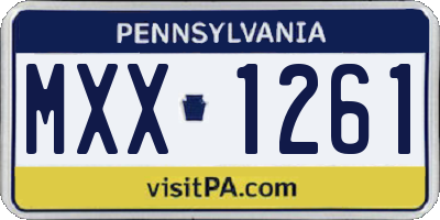 PA license plate MXX1261