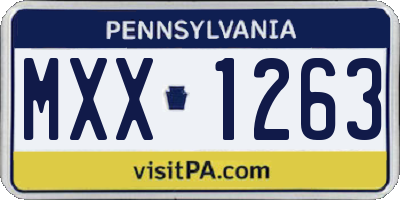 PA license plate MXX1263