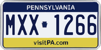 PA license plate MXX1266