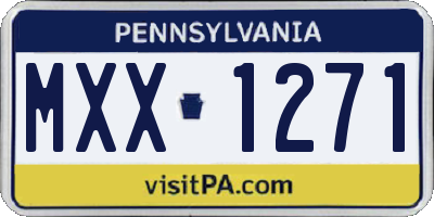 PA license plate MXX1271