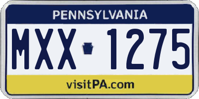 PA license plate MXX1275