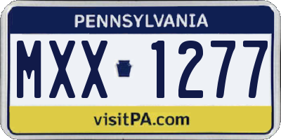 PA license plate MXX1277