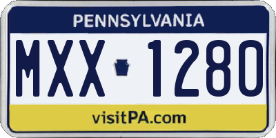PA license plate MXX1280