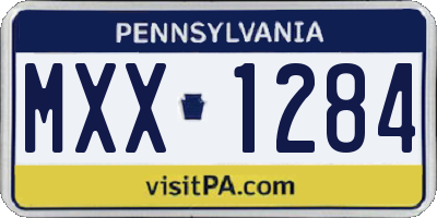 PA license plate MXX1284
