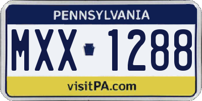 PA license plate MXX1288