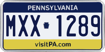 PA license plate MXX1289