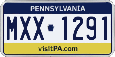 PA license plate MXX1291