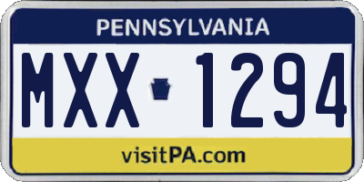 PA license plate MXX1294