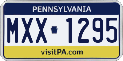 PA license plate MXX1295