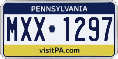 PA license plate MXX1297