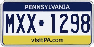 PA license plate MXX1298