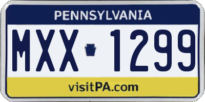 PA license plate MXX1299