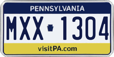 PA license plate MXX1304