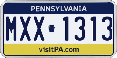 PA license plate MXX1313