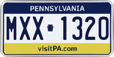 PA license plate MXX1320