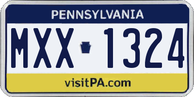 PA license plate MXX1324