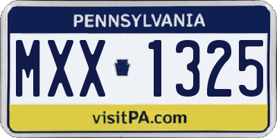 PA license plate MXX1325