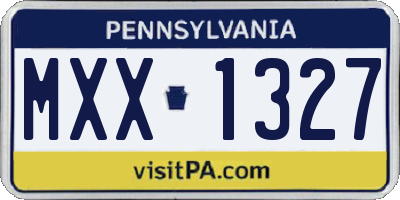 PA license plate MXX1327