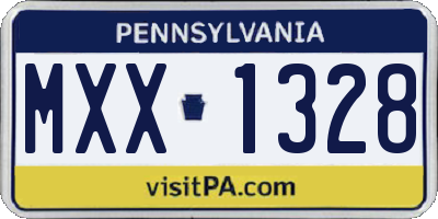 PA license plate MXX1328