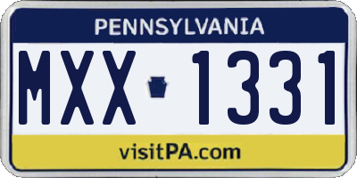 PA license plate MXX1331