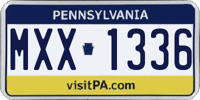 PA license plate MXX1336