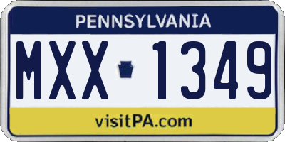 PA license plate MXX1349