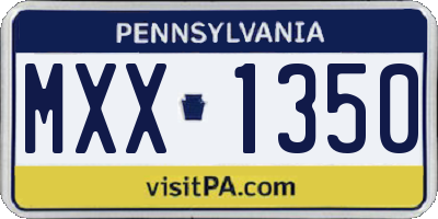 PA license plate MXX1350
