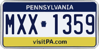 PA license plate MXX1359