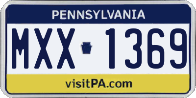 PA license plate MXX1369