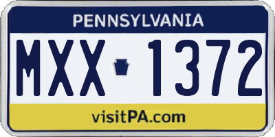 PA license plate MXX1372